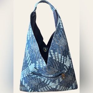 Hobo Blue Woven Large Bag